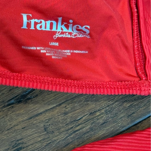Frankie's Bikinis Red Sporty Bikini size L and XL - Picture 5 of 10